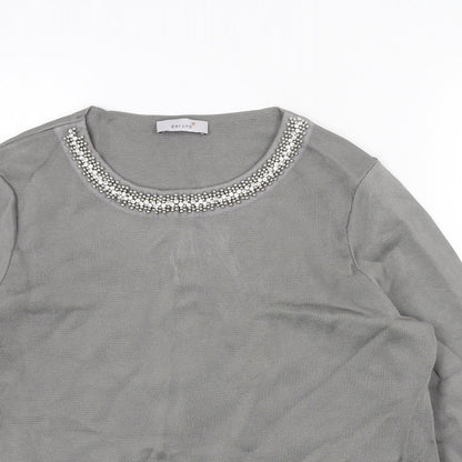 Womens UK Size 14 Per Una Grey Basic T-Shirt