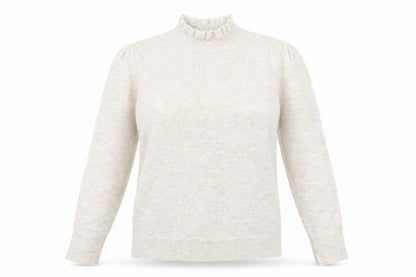albray Womens Beige Mock Neck Acrylic Pullover Jumper Size 10