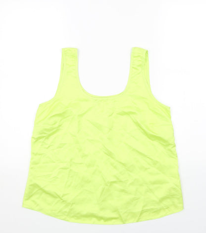 George Womens Yellow Polyester Basic Tank Size 12 Round Neck