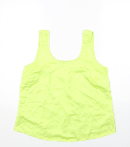 George Womens Yellow Polyester Basic Tank Size 12 Round Neck