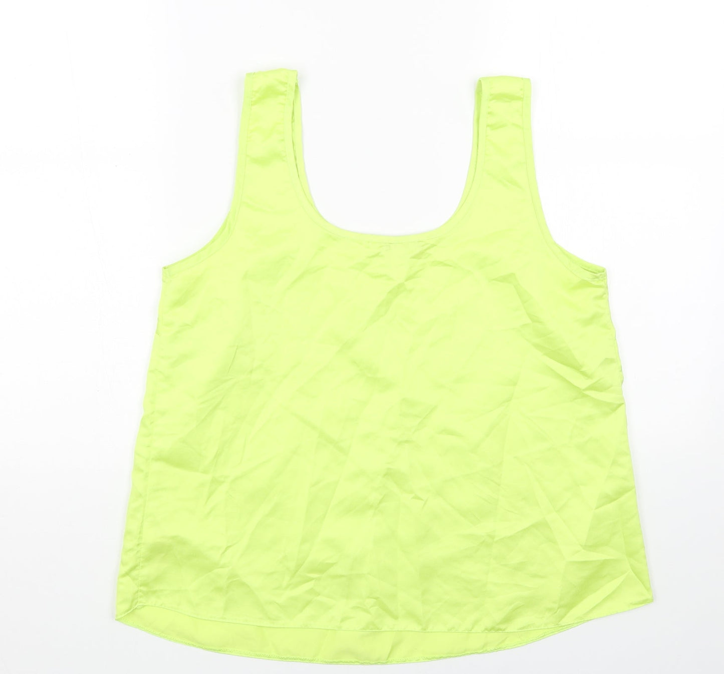 George Womens Yellow Polyester Basic Tank Size 12 Round Neck