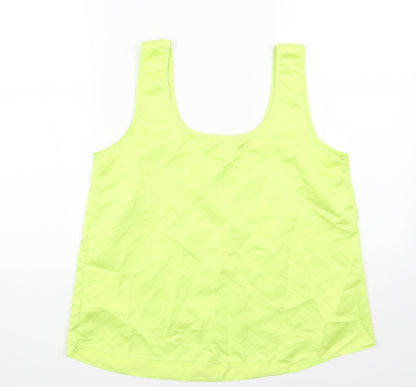 George Womens Yellow Polyester Basic Tank Size 12 Round Neck