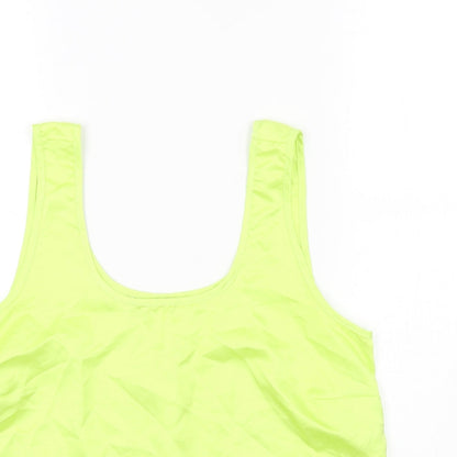 George Womens Yellow Polyester Basic Tank Size 12 Round Neck