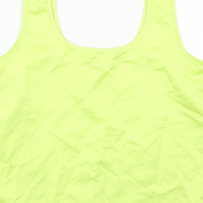 George Womens Yellow Polyester Basic Tank Size 12 Round Neck