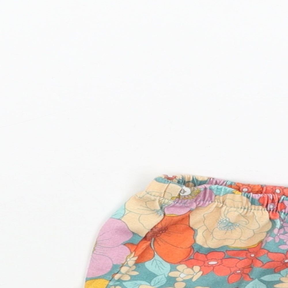 Preworn Girls Multicoloured Floral Cotton Hot Pants Shorts Size 2XS Regular