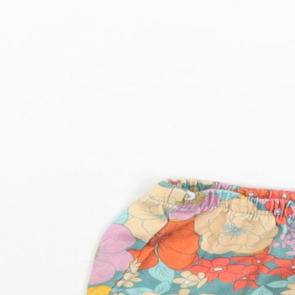Preworn Girls Multicoloured Floral Cotton Hot Pants Shorts Size 2XS Regular