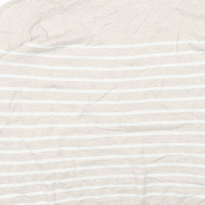 Gap Womens Beige Round Neck Striped Acrylic Pullover Jumper Size S