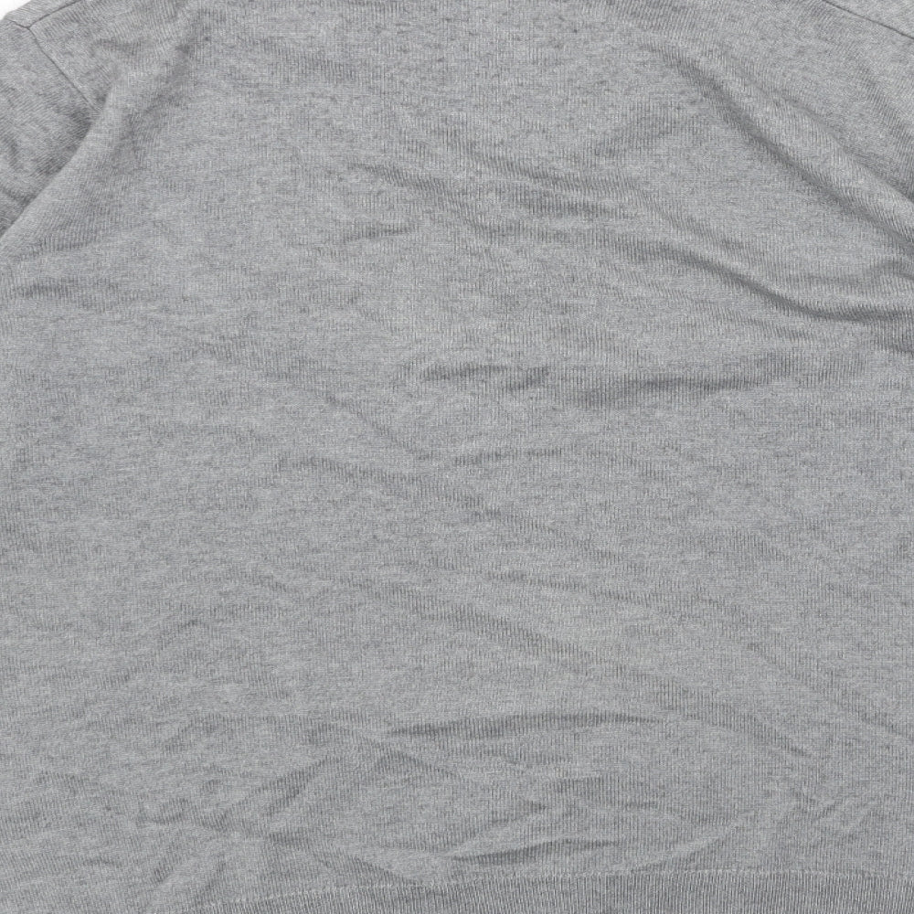 Preworn Mens Grey Cotton Polo Size M Collared Pullover