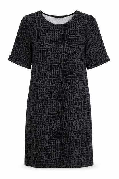 George Womens Black Animal Print Polyester A-Line Size 8 Round Neck Pullover - Crocodile Print