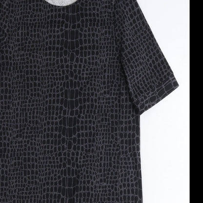 George Womens Black Animal Print Polyester A-Line Size 8 Round Neck Pullover - Crocodile Print