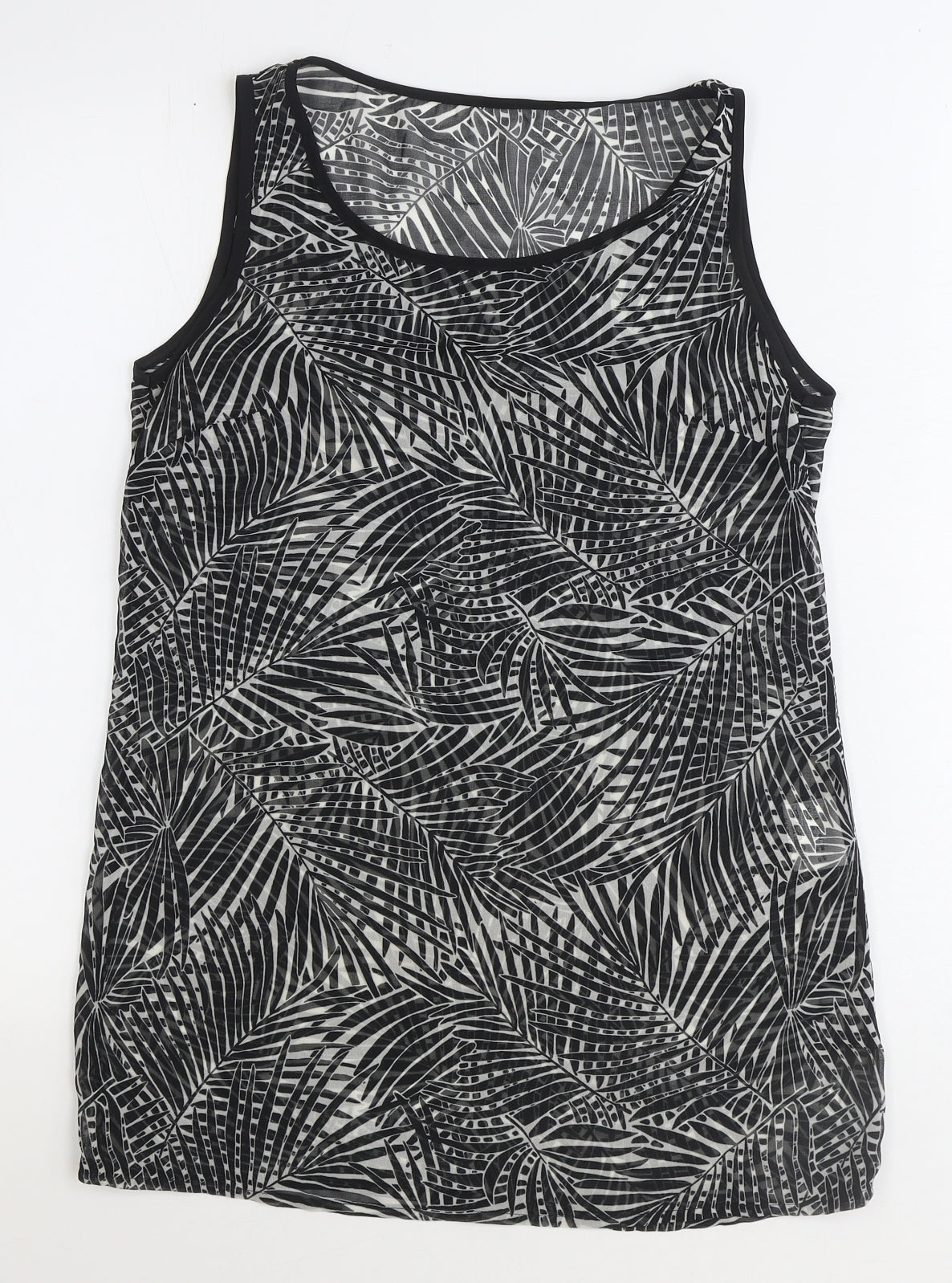 Womens UK Size 8 Preworn Black Tunic Tank