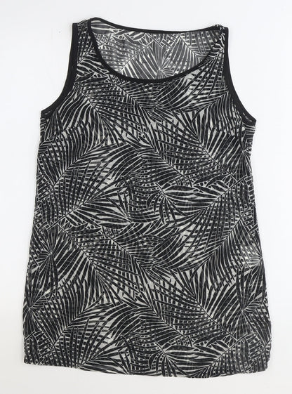 Womens UK Size 8 Preworn Black Tunic Tank