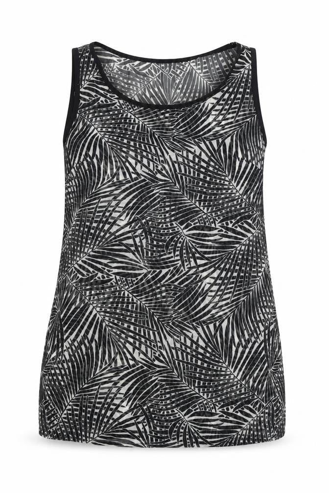 Womens UK Size 8 Preworn Black Tunic Tank