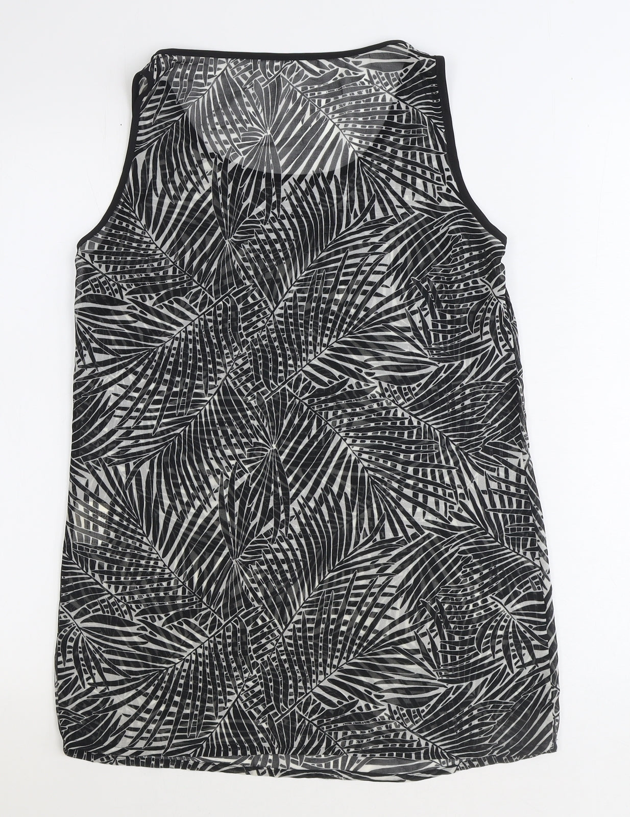 Womens UK Size 8 Preworn Black Tunic Tank