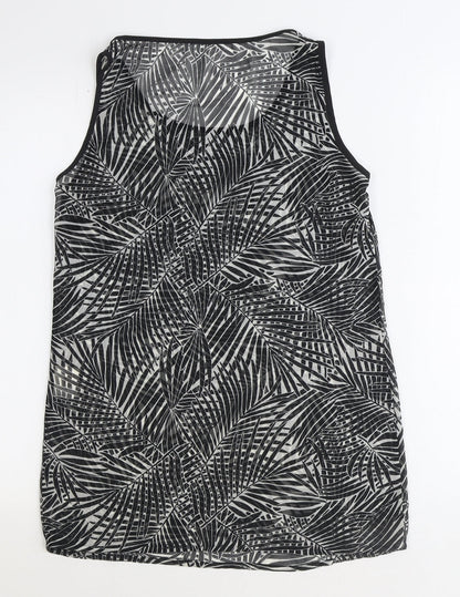 Womens UK Size 8 Preworn Black Tunic Tank
