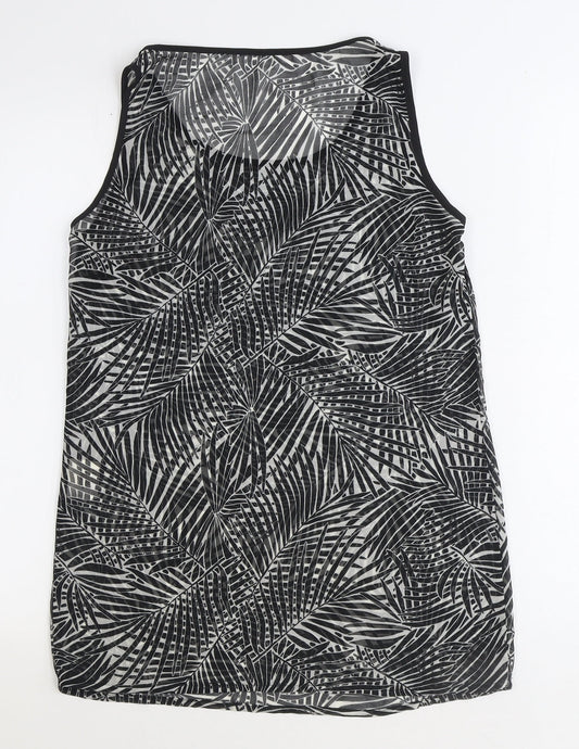 Womens UK Size 8 Preworn Black Tunic Tank