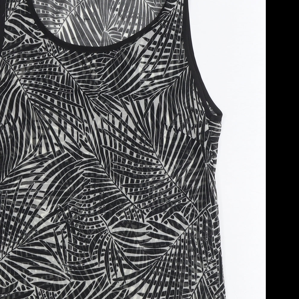 Womens UK Size 8 Preworn Black Tunic Tank