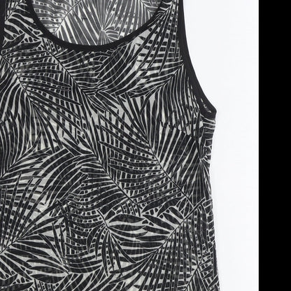 Womens UK Size 8 Preworn Black Tunic Tank