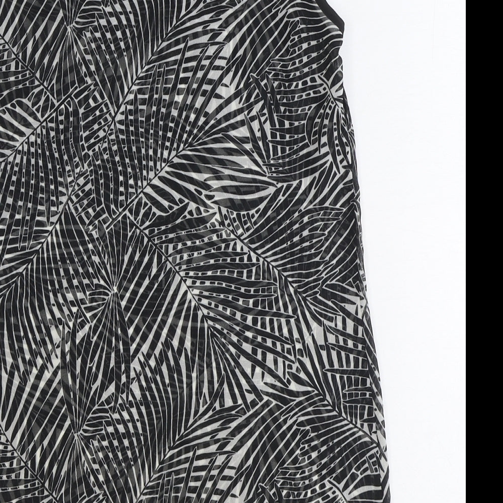 Womens UK Size 8 Preworn Black Tunic Tank