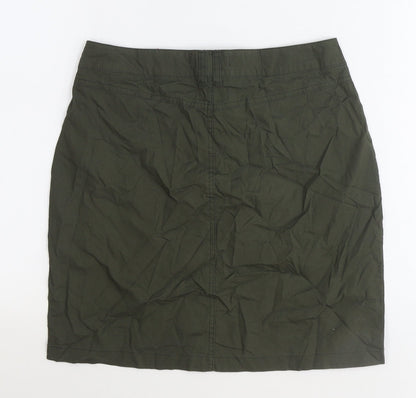 Dorothy Perkins Womens Green Cotton Straight & Pencil Skirt Size 8 Zip