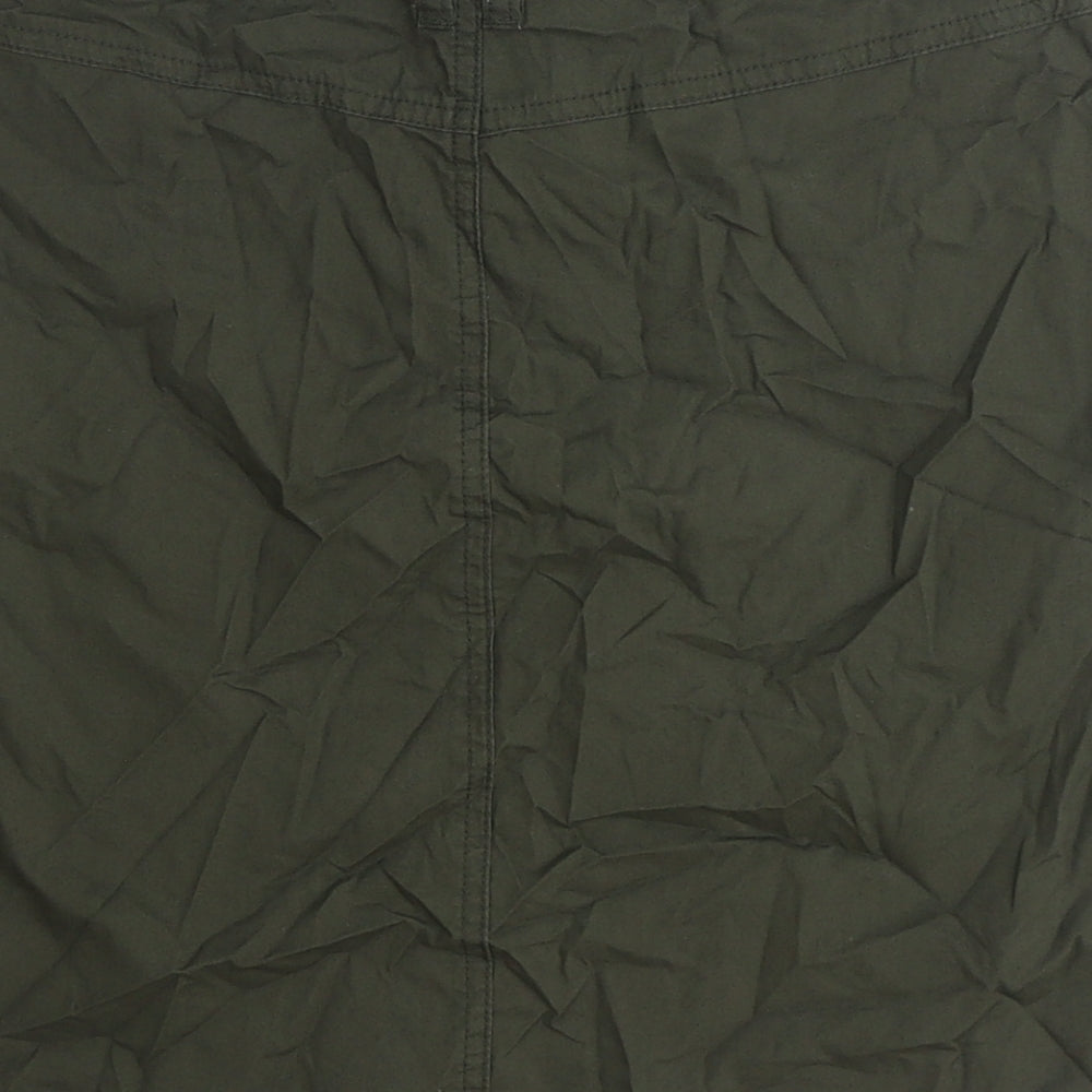 Dorothy Perkins Womens Green Cotton Straight & Pencil Skirt Size 8 Zip