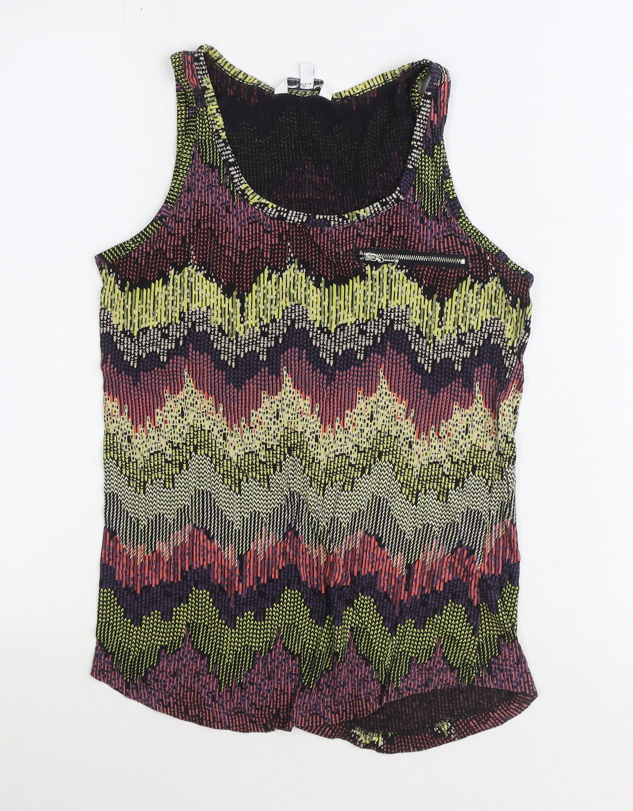 Womens UK Size 8 New Look Multicoloured Basic Tank