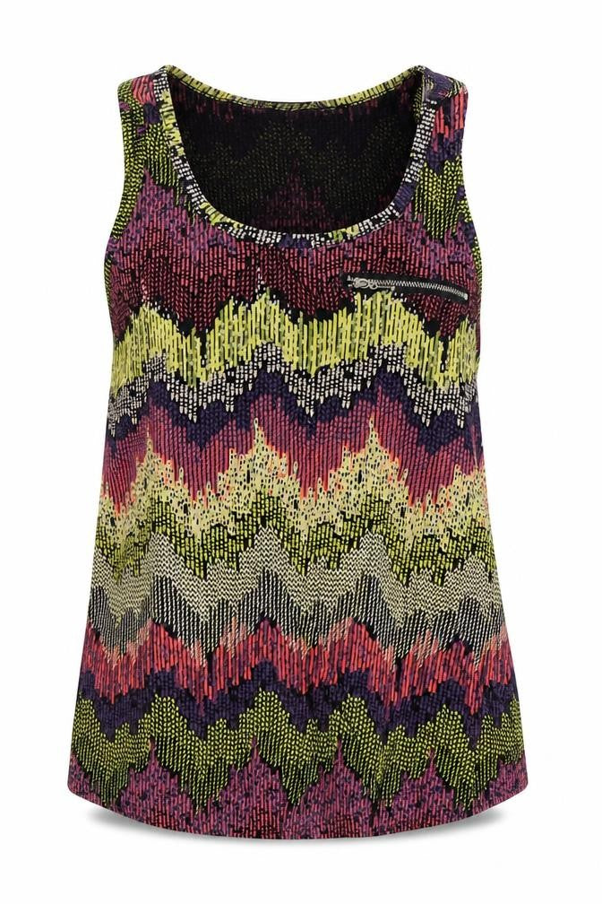 Womens UK Size 8 New Look Multicoloured Basic Tank