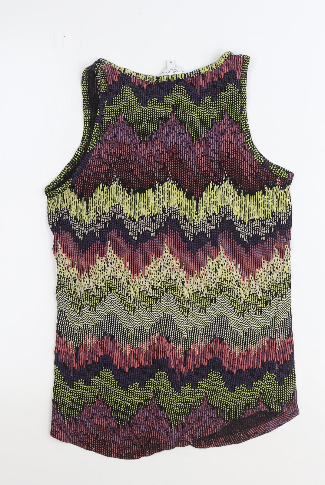 Womens UK Size 8 New Look Multicoloured Basic Tank