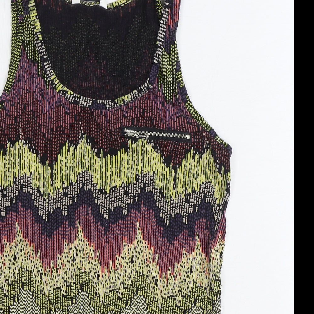 Womens UK Size 8 New Look Multicoloured Basic Tank