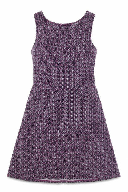 NEXT Womens Purple Geometric Viscose Fit & Flare Size 10 Round Neck Pullover