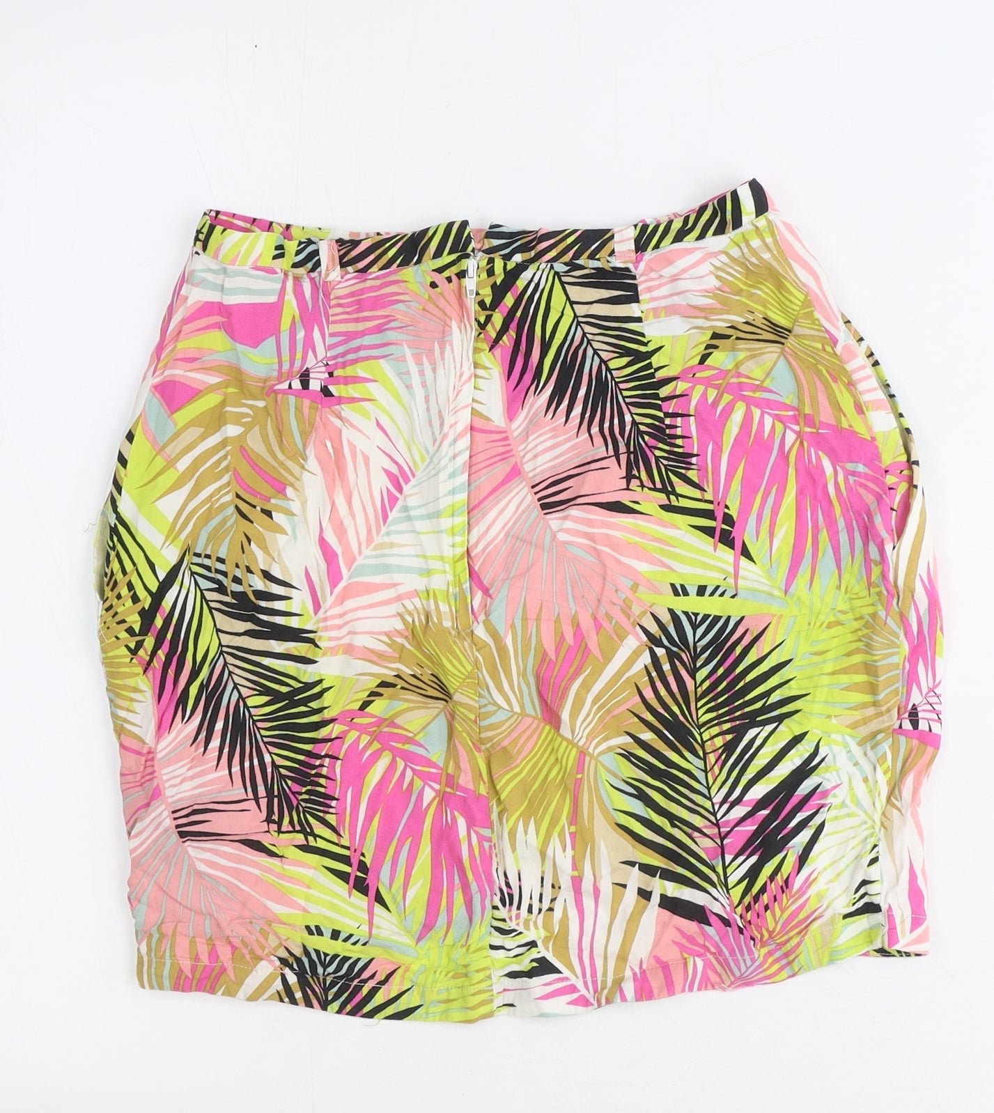 H&M Womens Multicoloured Floral Viscose Tulip Skirt Size 8 Zip