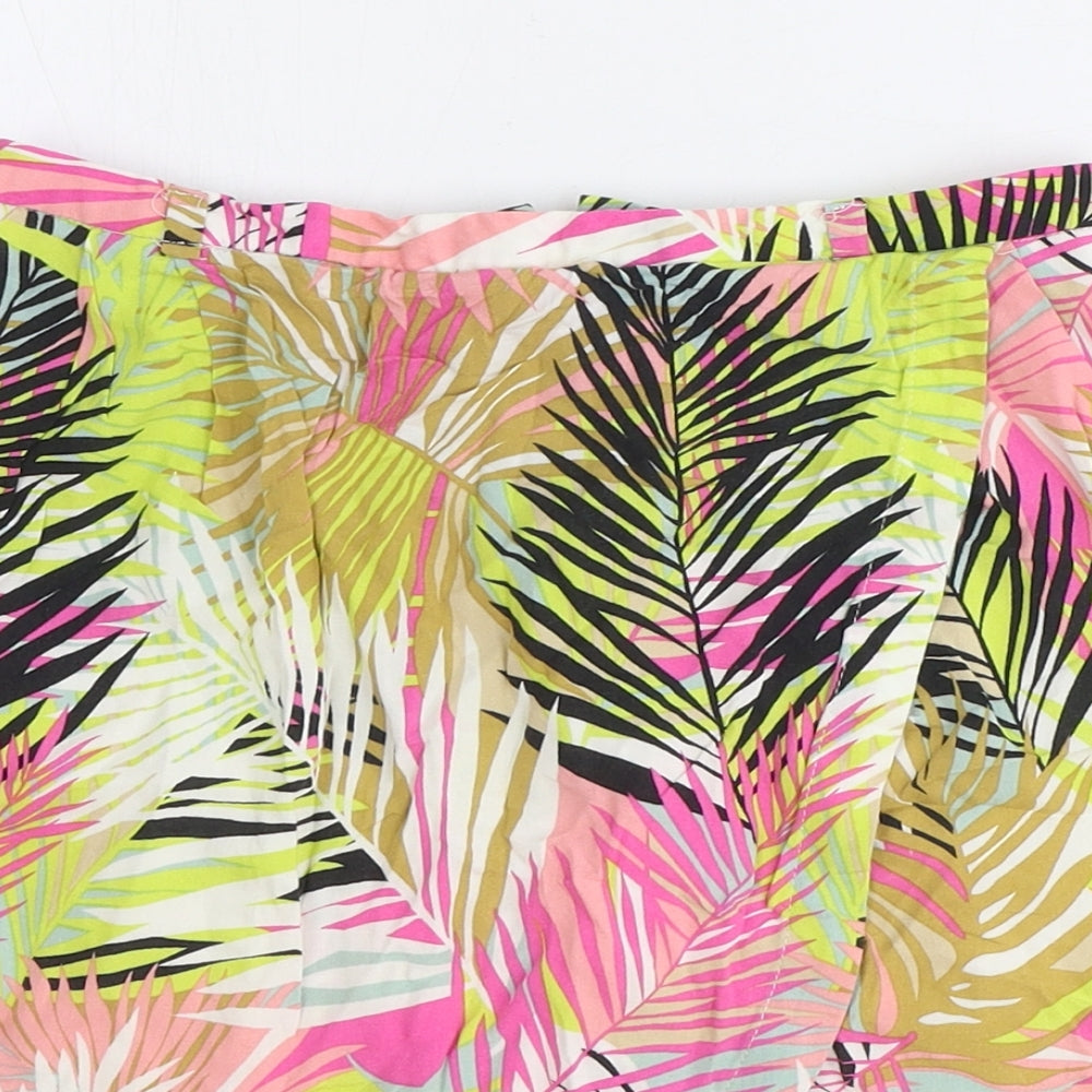 H&M Womens Multicoloured Floral Viscose Tulip Skirt Size 8 Zip