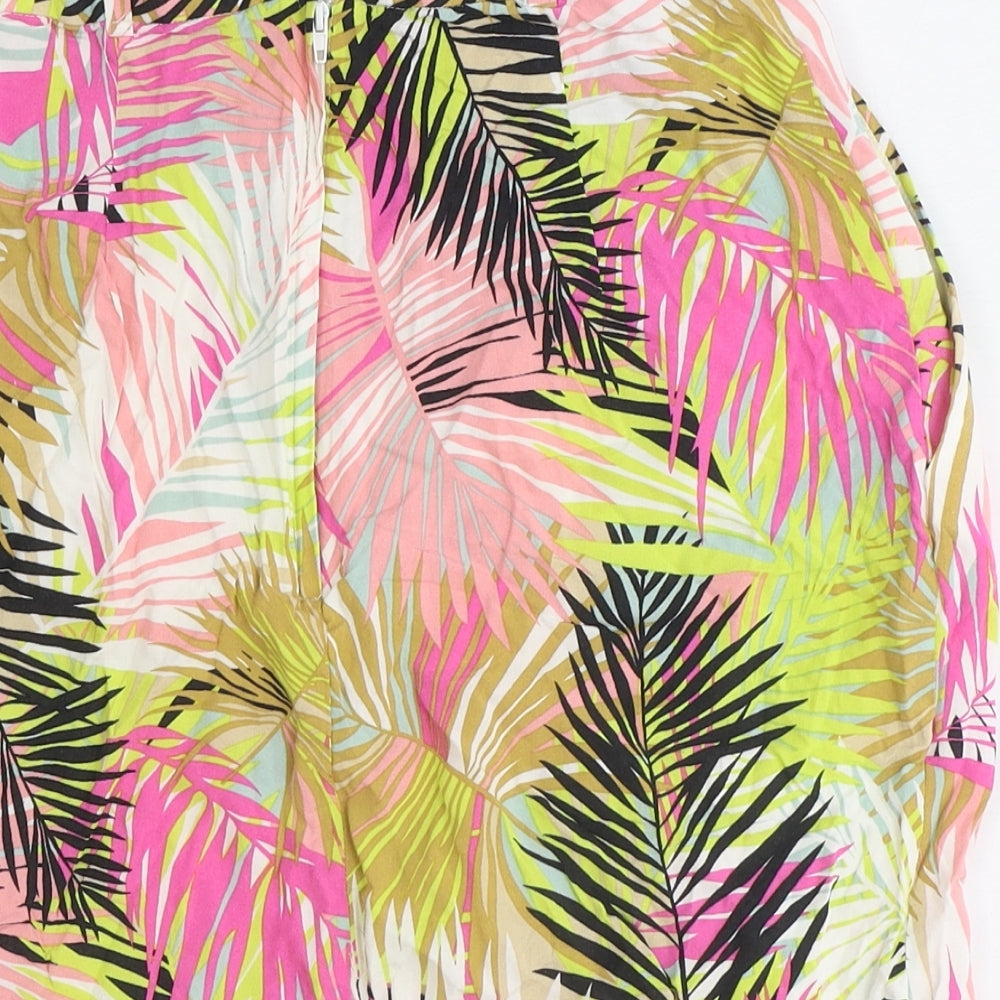 H&M Womens Multicoloured Floral Viscose Tulip Skirt Size 8 Zip