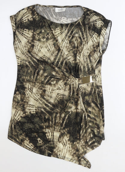 Womens UK Size S Wallis Brown Basic T-Shirt