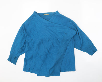 TU Womens Blue V-Neck Acrylic Cardigan Jumper Size 12