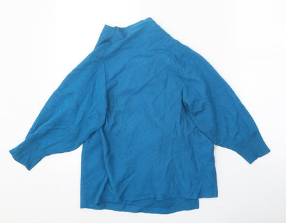 TU Womens Blue V-Neck Acrylic Cardigan Jumper Size 12