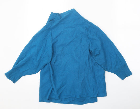 TU Womens Blue V-Neck Acrylic Cardigan Jumper Size 12