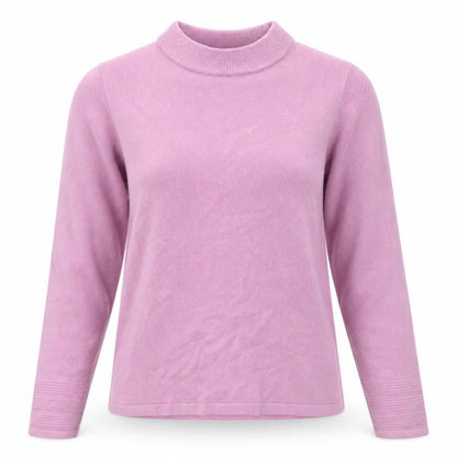 Classics Womens Pink Mock Neck Acrylic Pullover Jumper Size 12