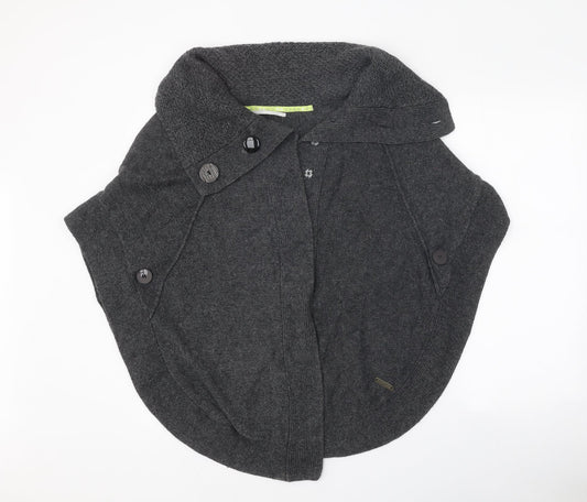 Crafted Womens Grey Roll Neck Acrylic Cape Jumper Size 10