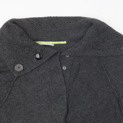 Crafted Womens Grey Roll Neck Acrylic Cape Jumper Size 10