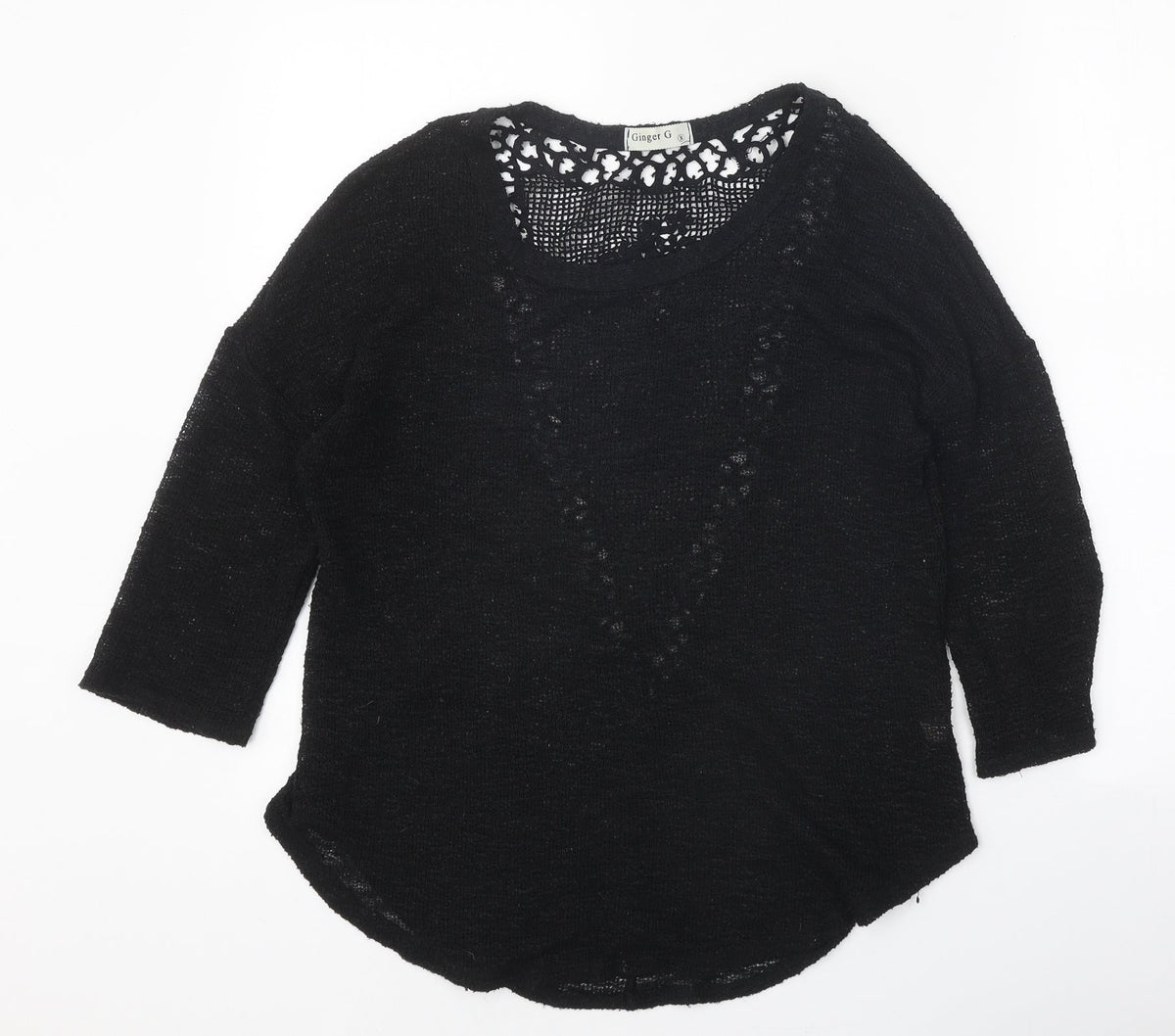 Womens UK Size S Ginger G Black Pullover Jumper