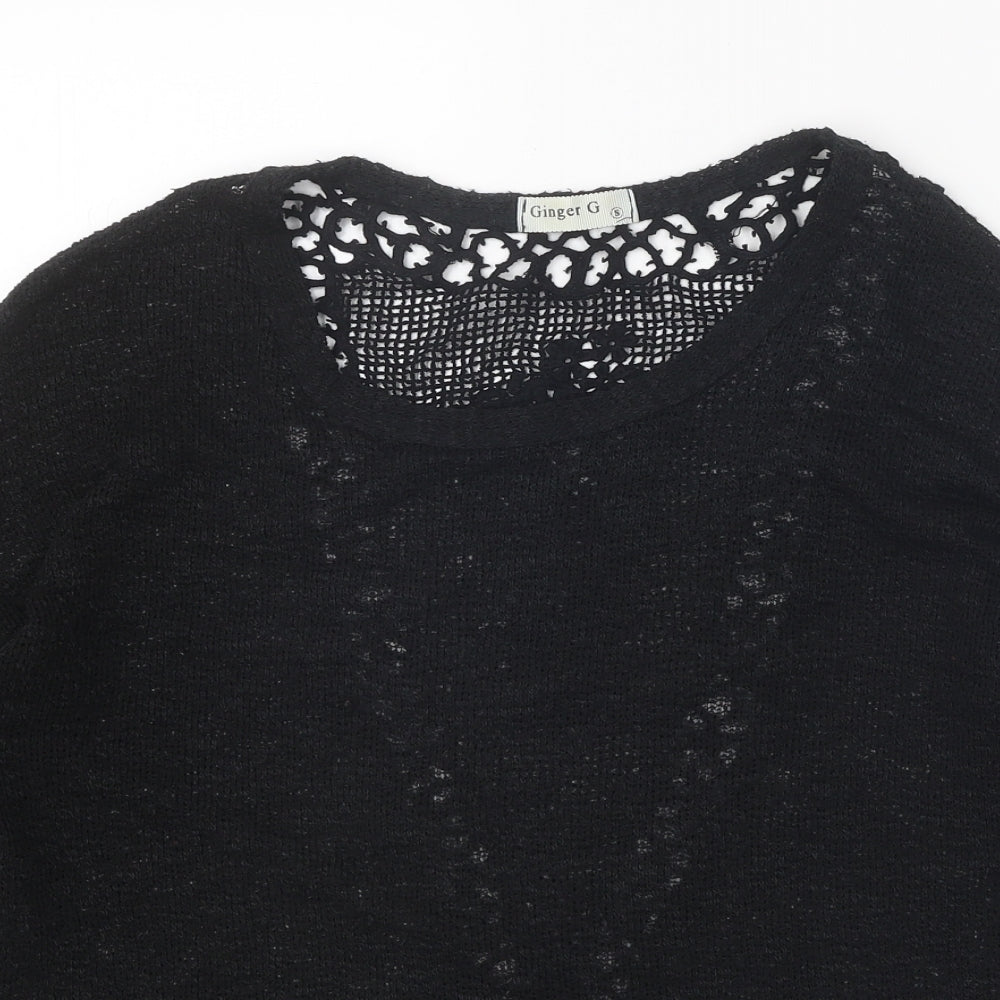 Womens UK Size S Ginger G Black Pullover Jumper