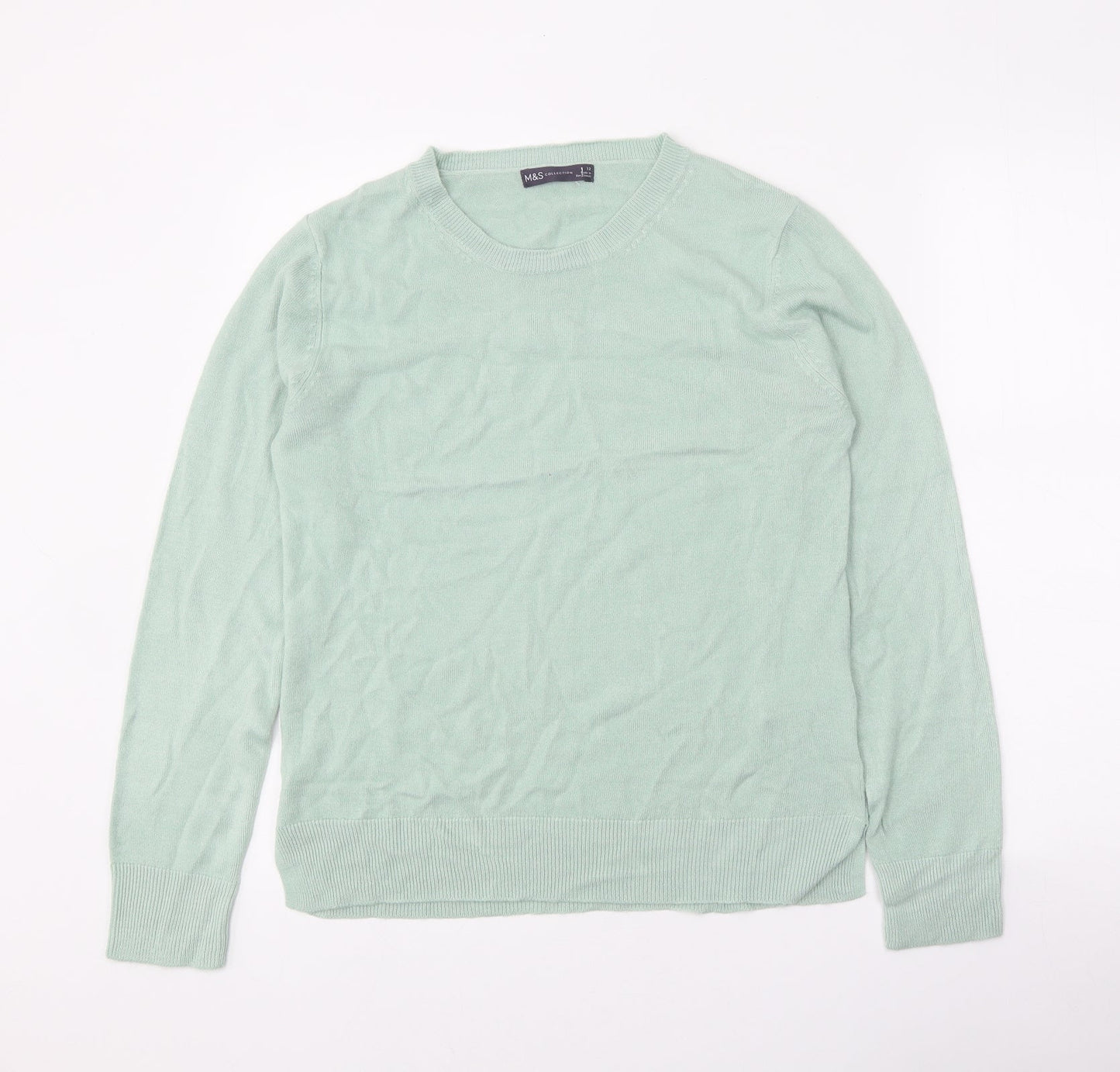 Womens UK Size 12 Marks and Spencer Green Pullover Jumper