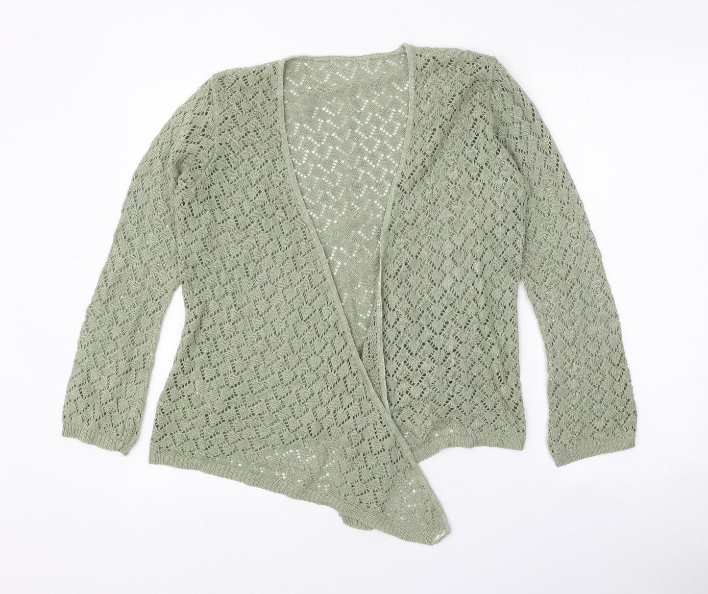 Womens UK Size 2 Preworn Green Cardigan Jumper