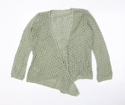Womens UK Size 2 Preworn Green Cardigan Jumper