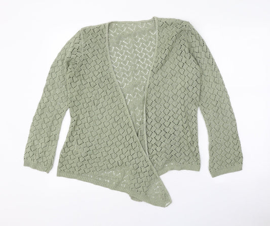 Womens UK Size 2 Preworn Green Cardigan Jumper