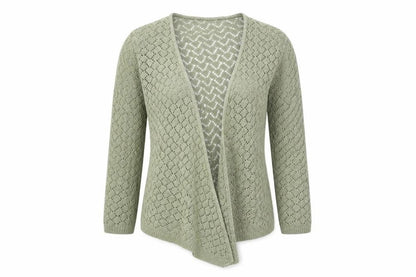 Womens UK Size 2 Preworn Green Cardigan Jumper