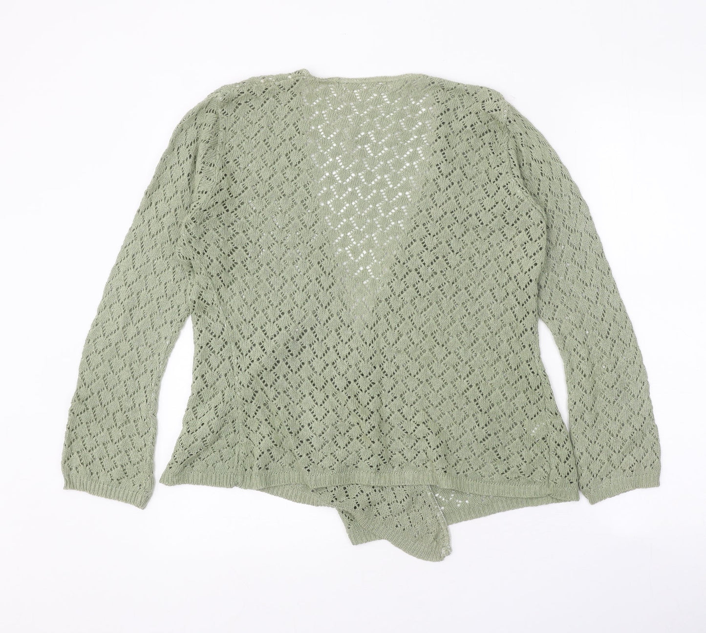 Womens UK Size 2 Preworn Green Cardigan Jumper