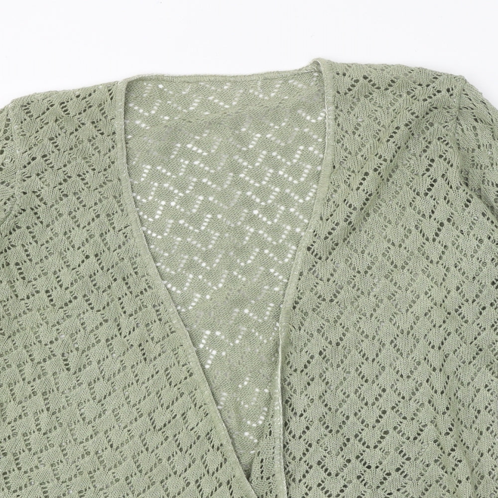 Womens UK Size 2 Preworn Green Cardigan Jumper