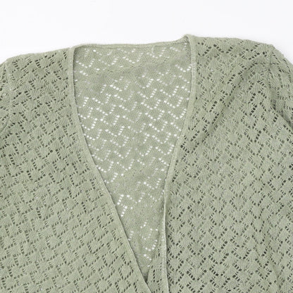 Womens UK Size 2 Preworn Green Cardigan Jumper